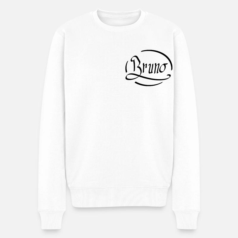 Bruno - Männer Premium Bio Pullover - Weiß