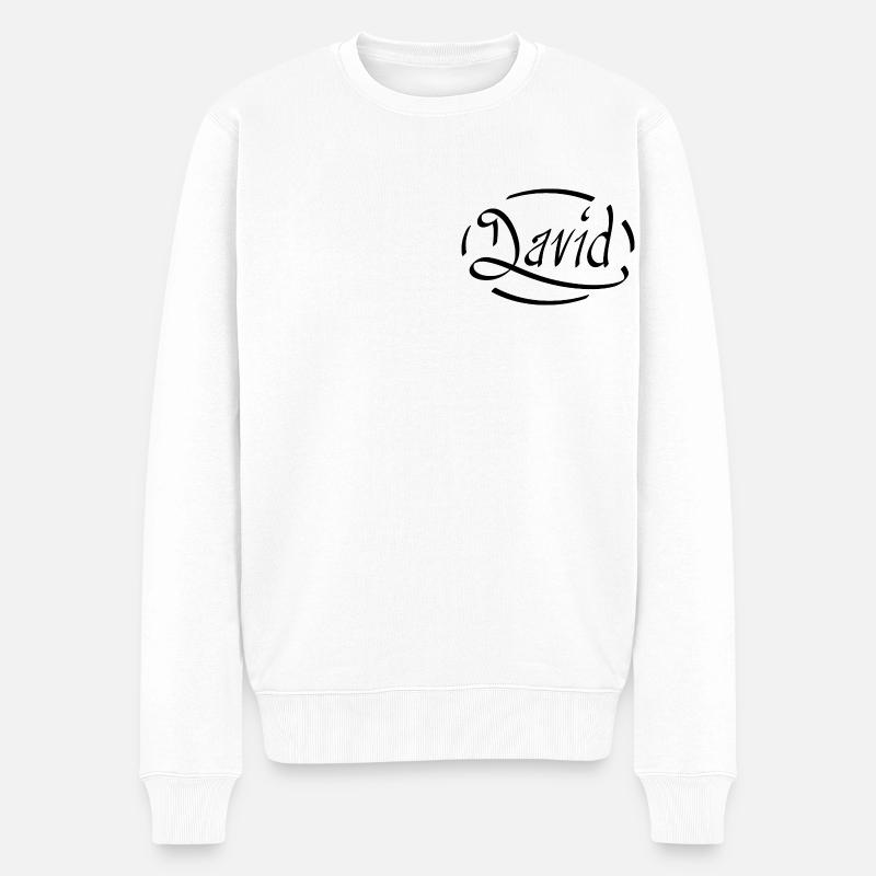 David - Männer Premium Bio Pullover - Weiß