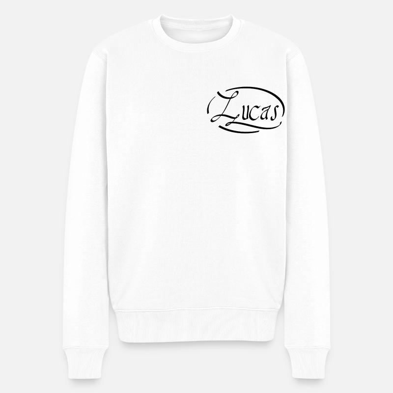 Lucas - Männer Premium Bio Pullover - Weiß