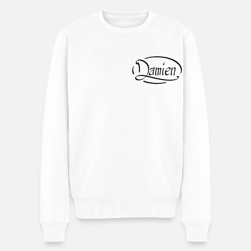 Damien - Männer Premium Bio Pullover - Weiß