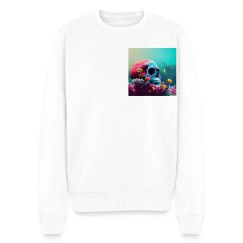 Crâne de pirate coloré sous l'eau - Pull Premium bio Homme - blanc - Devant - Thijin (182cm)