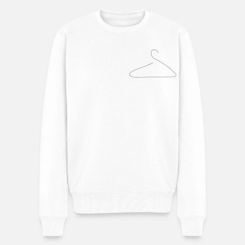 Kleiderbügel. - Männer Premium Bio Pullover - Weiß
