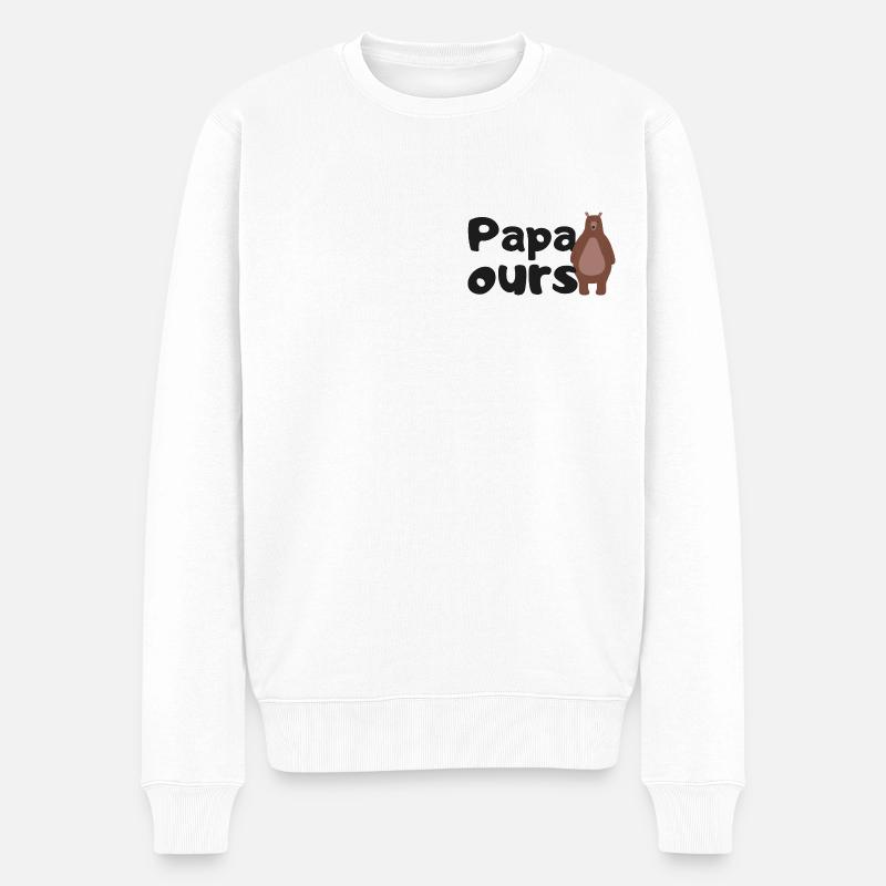 Papa ours - Pull Premium bio Homme - blanc