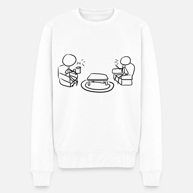 sprechen Diskussion - Männer Premium Bio Pullover - Weiß