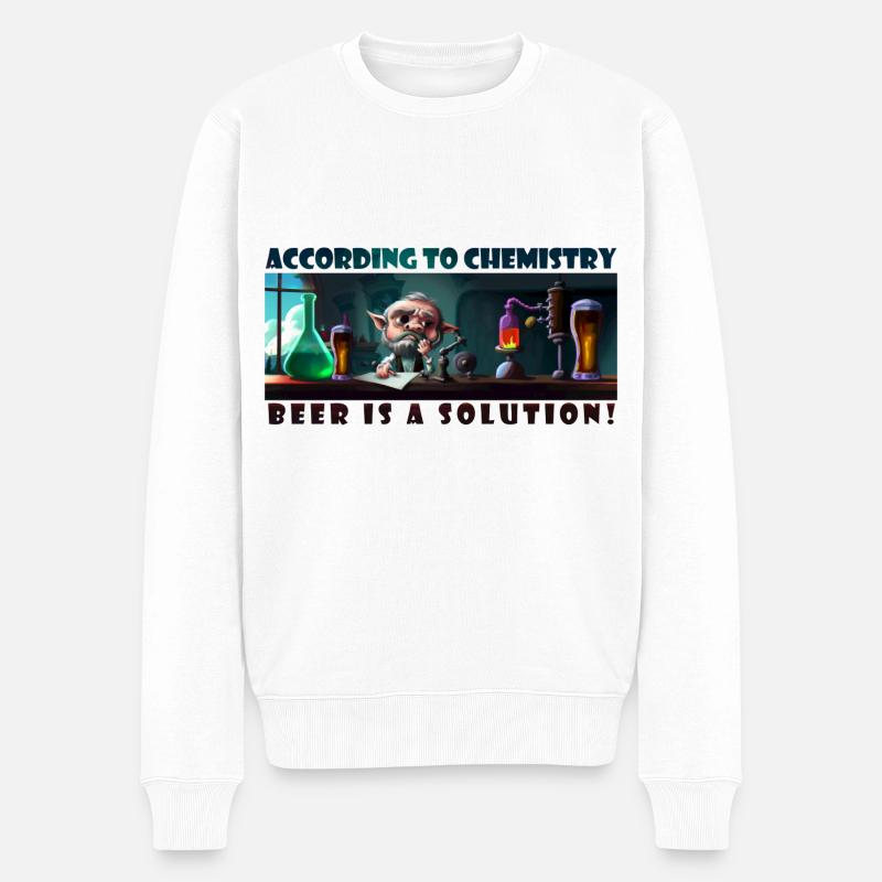beer is a solution - Männer Premium Bio Pullover - Weiß