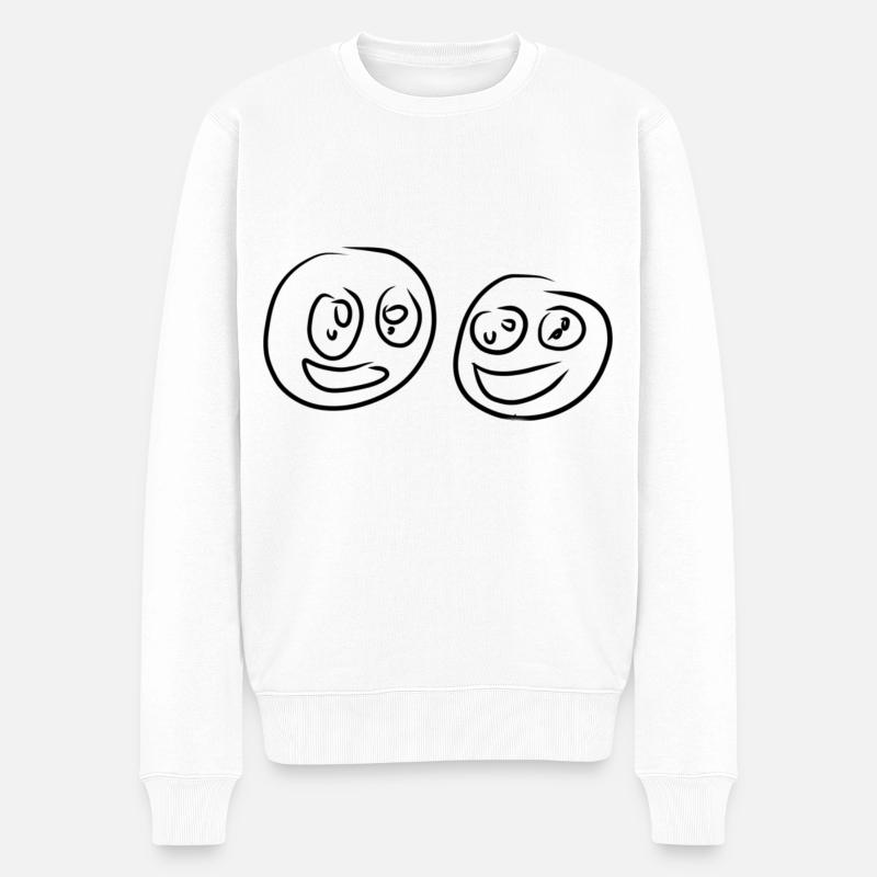 freundschaft freunde - Männer Premium Bio Pullover - Weiß