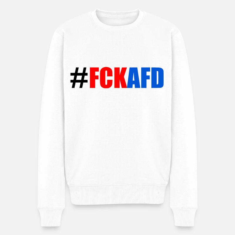 Fck afd - Männer Premium Bio Pullover - Weiß