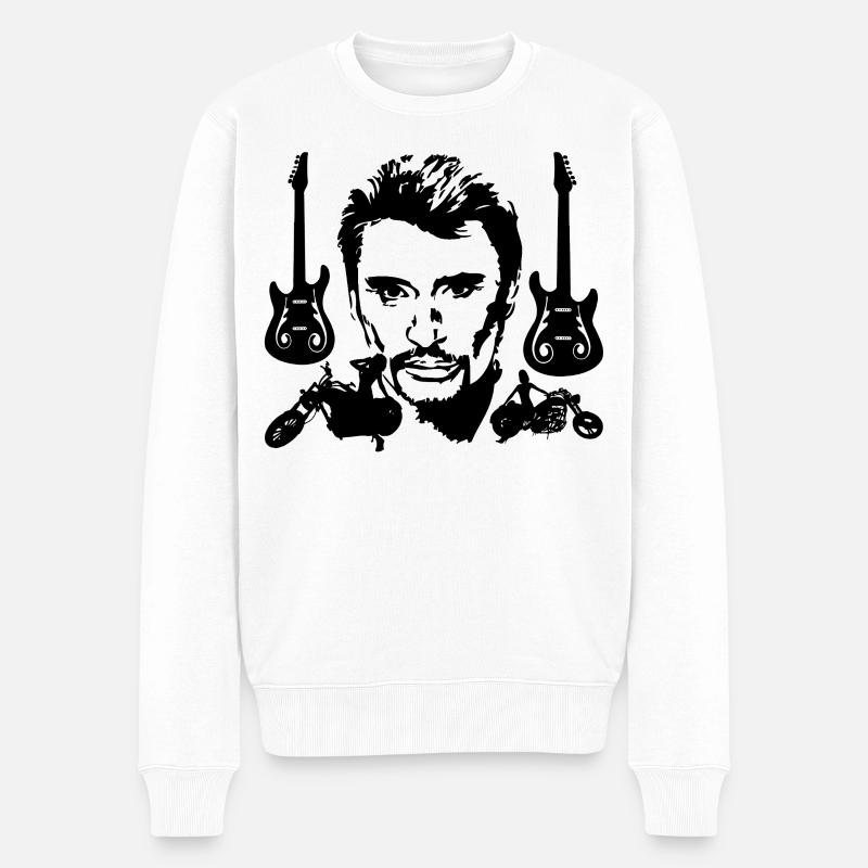 Johnny - Männer Premium Bio Pullover - Weiß