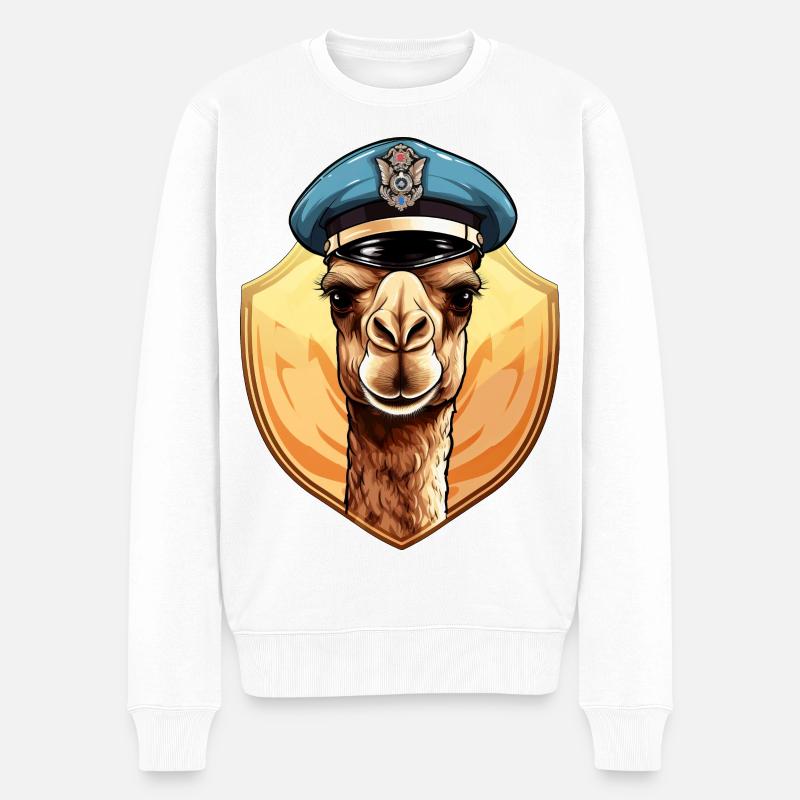 Polizei Kamel - Männer Premium Bio Pullover - Weiß