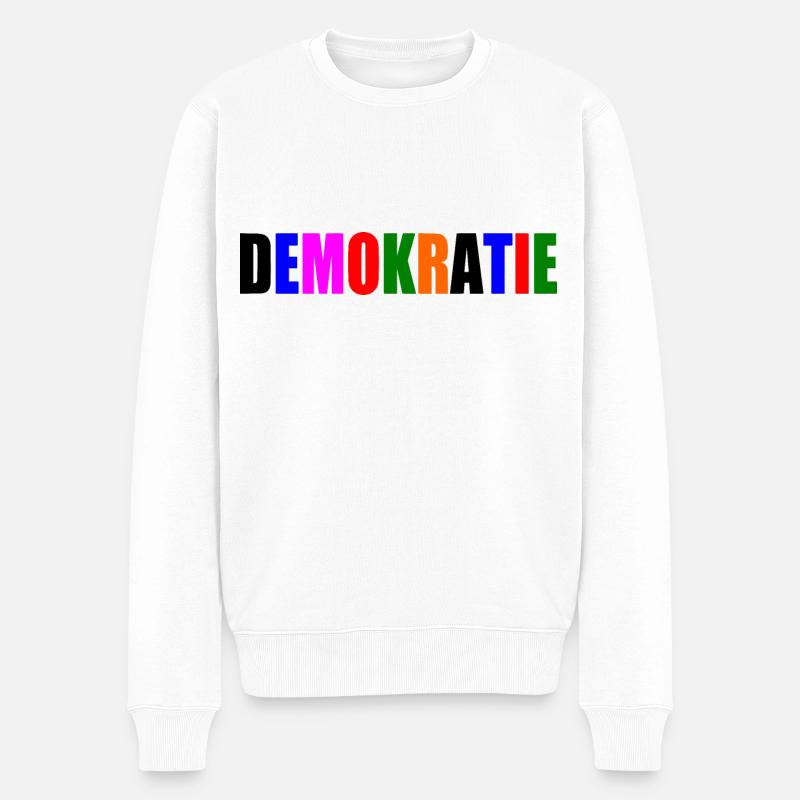 Demokratie - Männer Premium Bio Pullover - Weiß