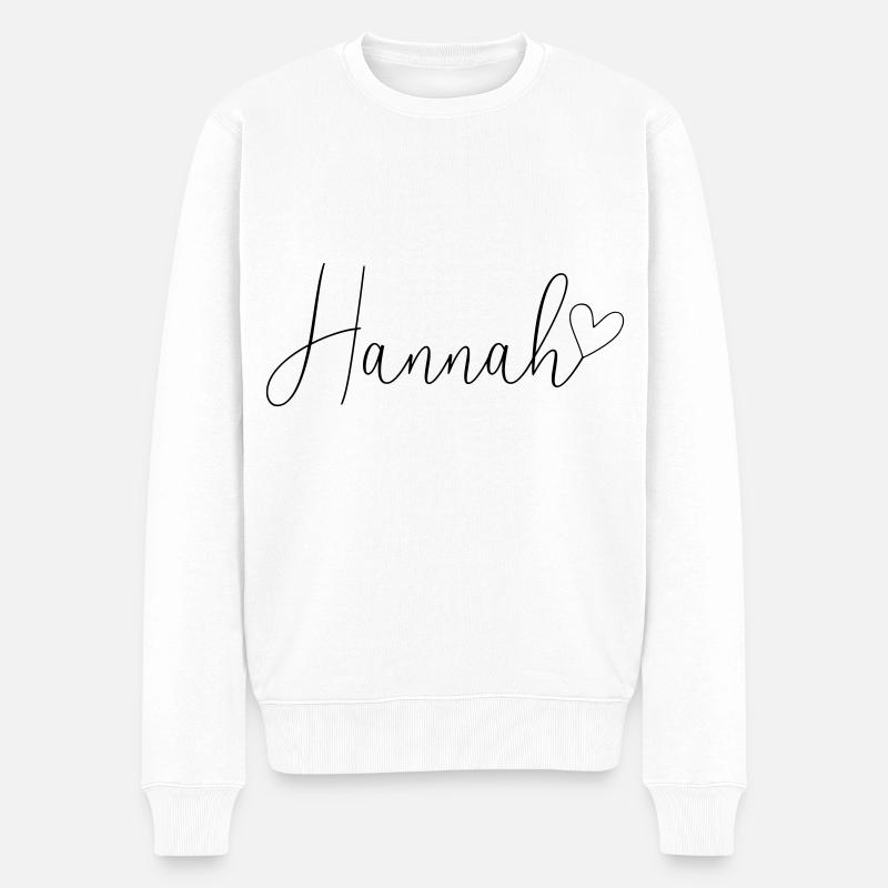 Hannah Name Vorname Mädchen - Männer Premium Bio Pullover - Weiß