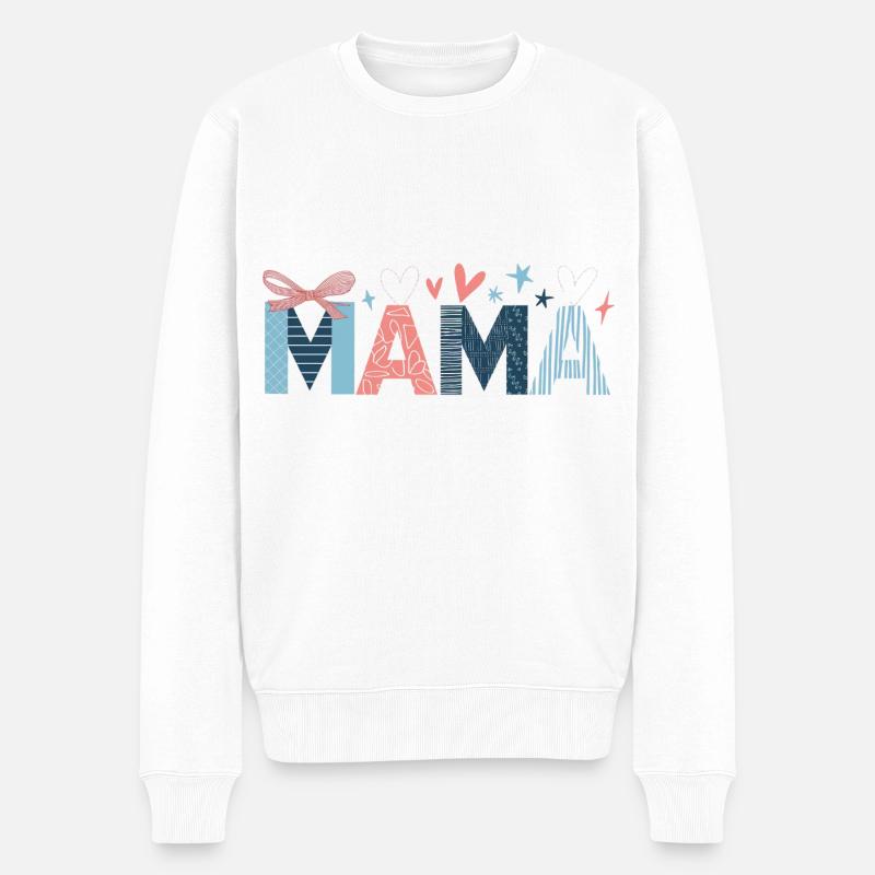 Mama - Männer Premium Bio Pullover - Weiß