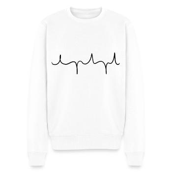 line curve wave stroke - Men's Premium Organic Jumper - white - Front - Thijin (182cm)
