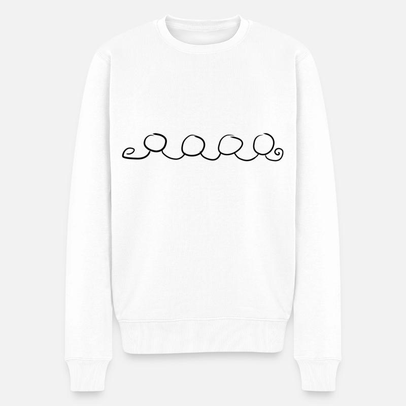 linie strich kreise form - Männer Premium Bio Pullover - Weiß