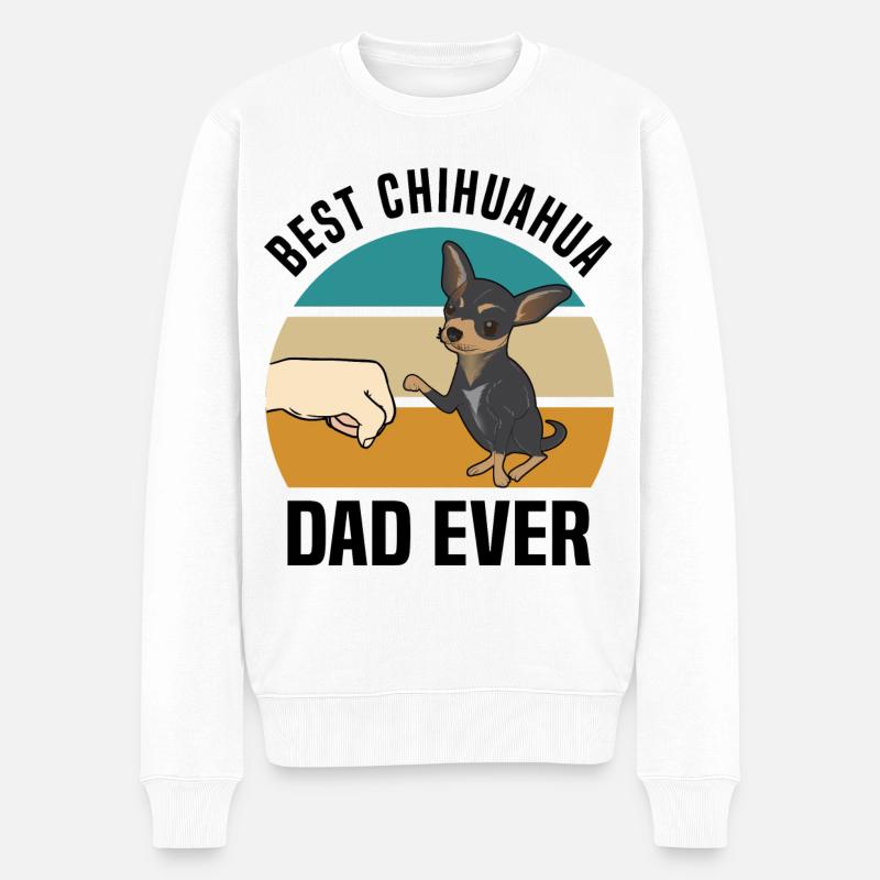 Chihuahua - Männer Premium Bio Pullover - Weiß