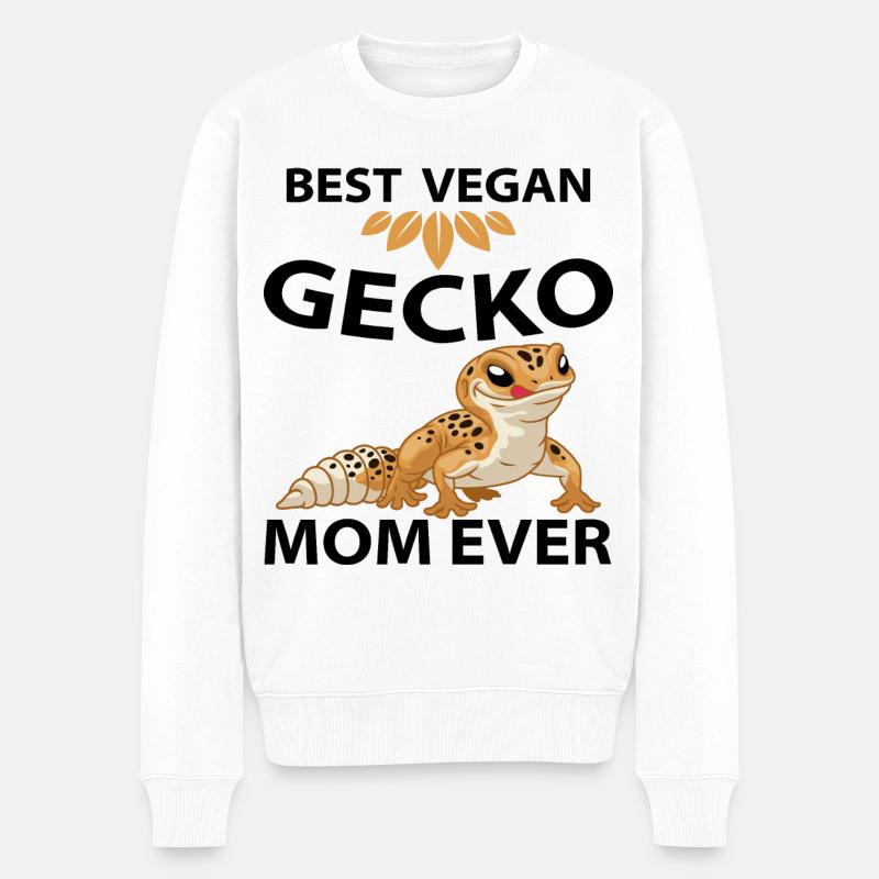 Gecko - Männer Premium Bio Pullover - Weiß
