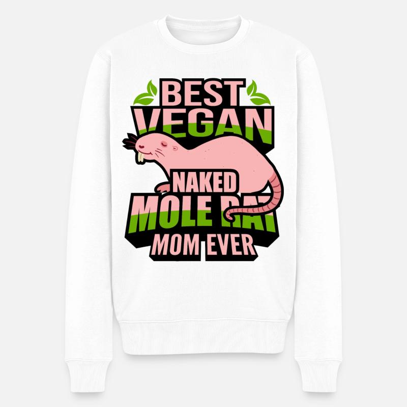 Nacktmull - Männer Premium Bio Pullover - Weiß