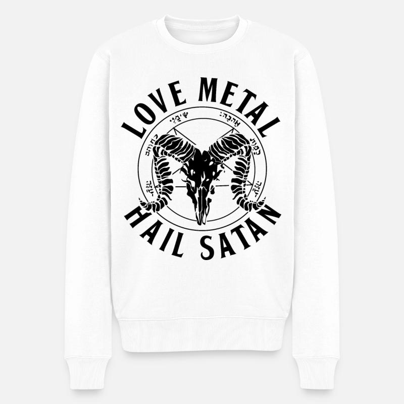 Satanismus - Männer Premium Bio Pullover - Weiß