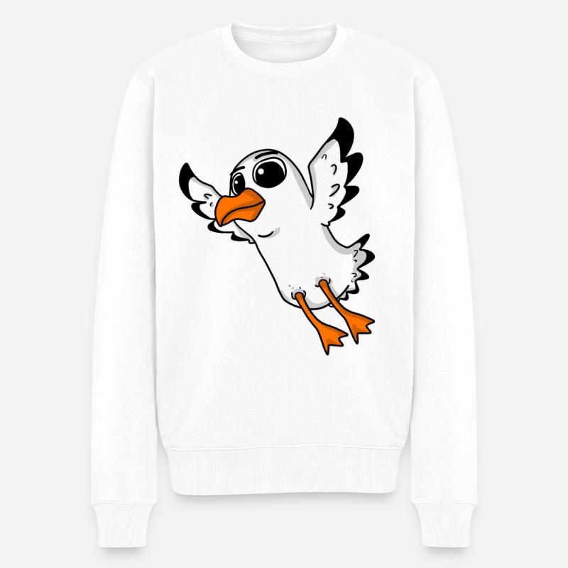 Oiseau mouette - Pull Premium bio Homme - blanc