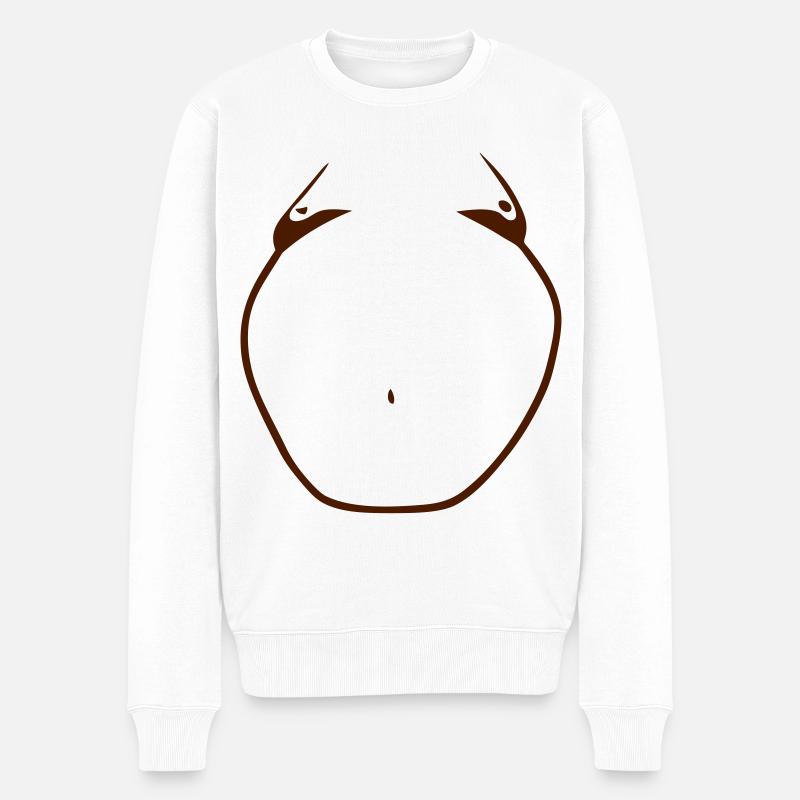 dicker Mann Bauch - Männer Premium Bio Pullover - Weiß