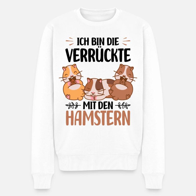 Hamster - Männer Premium Bio Pullover - Weiß