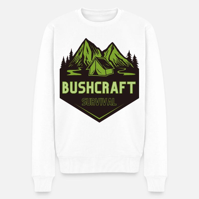 Bushcraft survival - Männer Premium Bio Pullover - Weiß