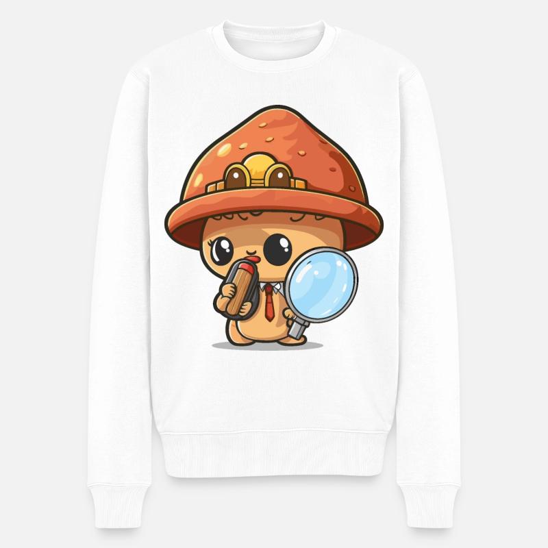 Mystère des champignons - Pull Premium bio Homme - blanc