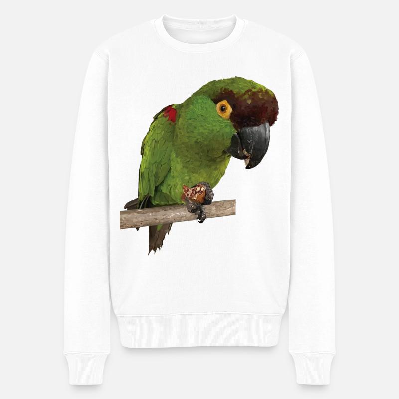Bergsittich - Männer Premium Bio Pullover - Weiß