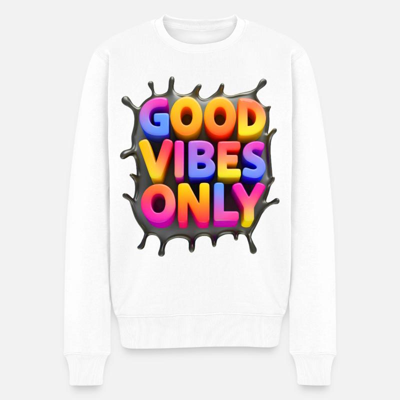 VIBES 🌈 - Pull Premium bio Homme - blanc