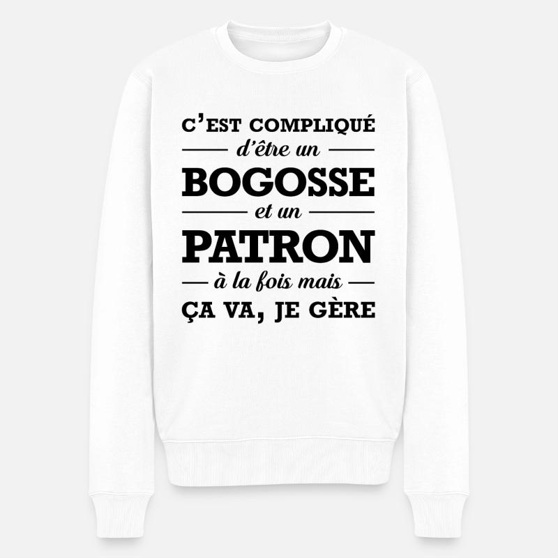 PATRON ET BEAU GOSSE - Pull Premium bio Homme - blanc
