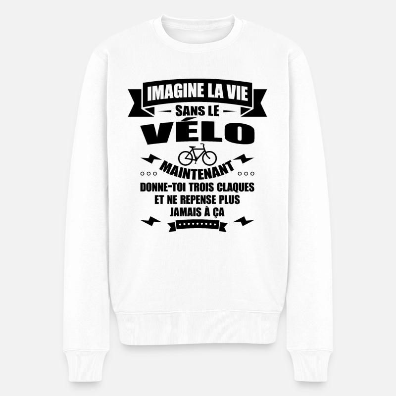 LA VIE SANS LE VÉLO - Pull Premium bio Homme - blanc