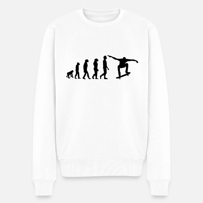 EVOLUTION SKATE - Pull Premium bio Homme - blanc