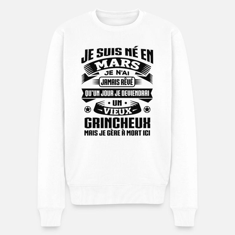 VIEUX GRINCHEUX MARS - Pull Premium bio Homme - blanc