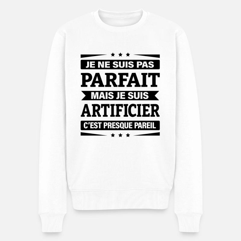 JE SUIS ARTIFICIER - Pull Premium bio Homme - blanc
