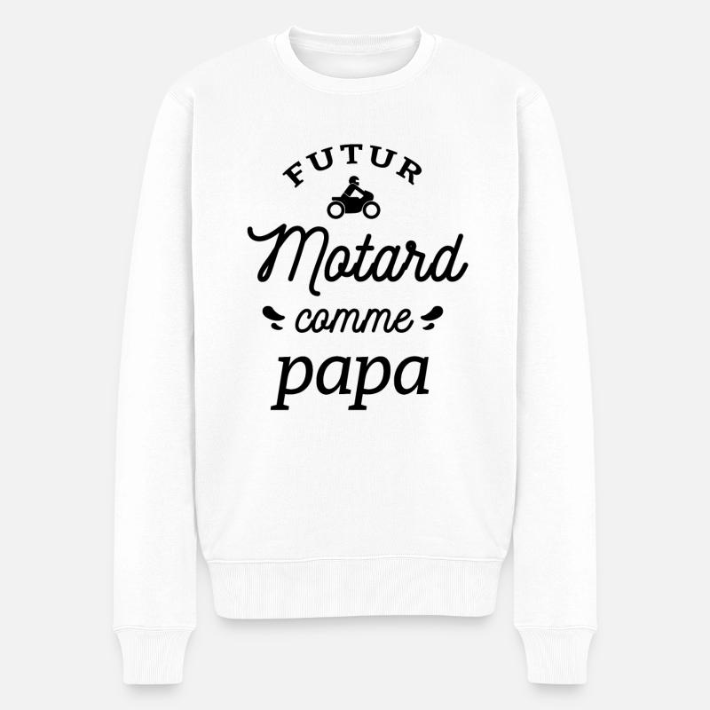 FUTUR MOTARD COMME PAPA - Pull Premium bio Homme - blanc