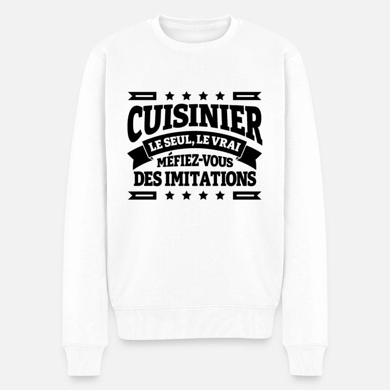 CUISINIER LE SEUL LE VRAI - Pull Premium bio Homme - blanc