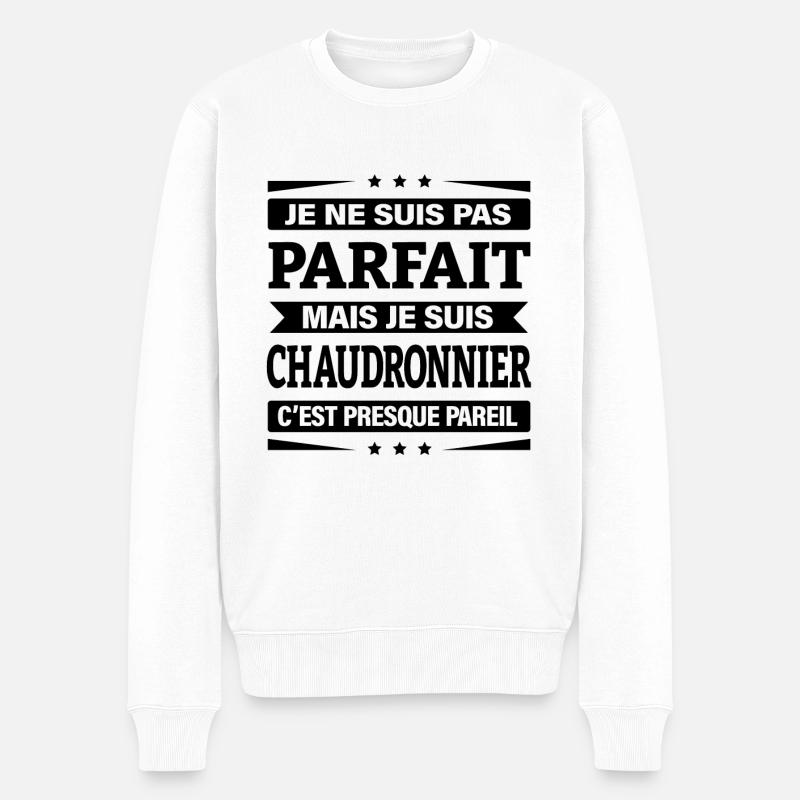 JE SUIS CHAUDRONNIER - Pull Premium bio Homme - blanc