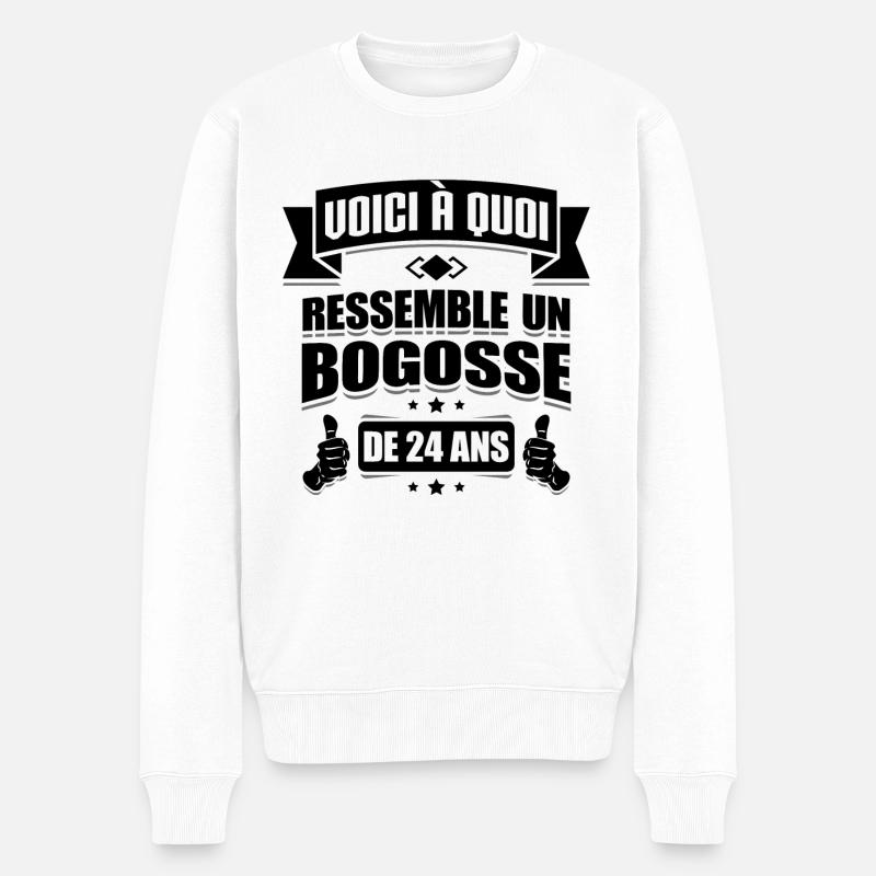 BOGOSSE DE 24 ANS - Pull Premium bio Homme - blanc