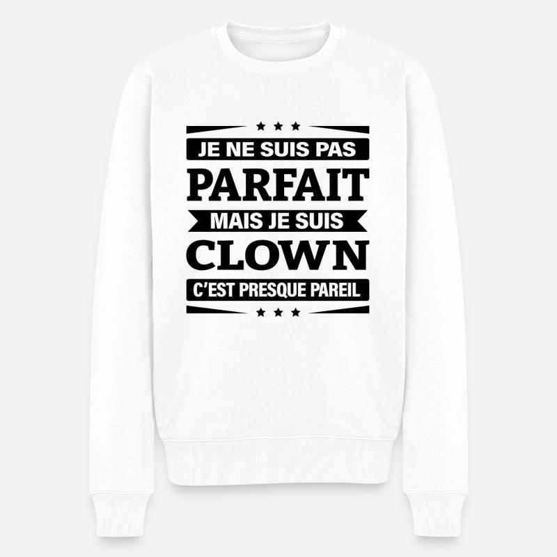JE SUIS CLOWN - Pull Premium bio Homme - blanc