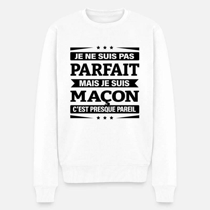 JE SUIS MAÇON - Pull Premium bio Homme - blanc