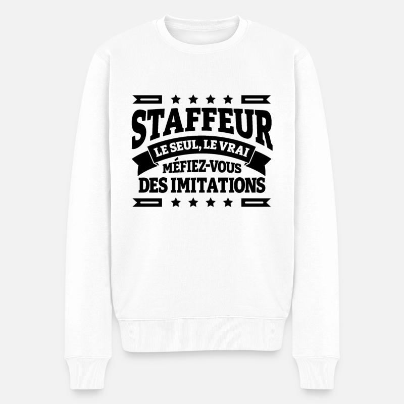 STAFFEUR LE SEUL LE VRAI - Pull Premium bio Homme - blanc