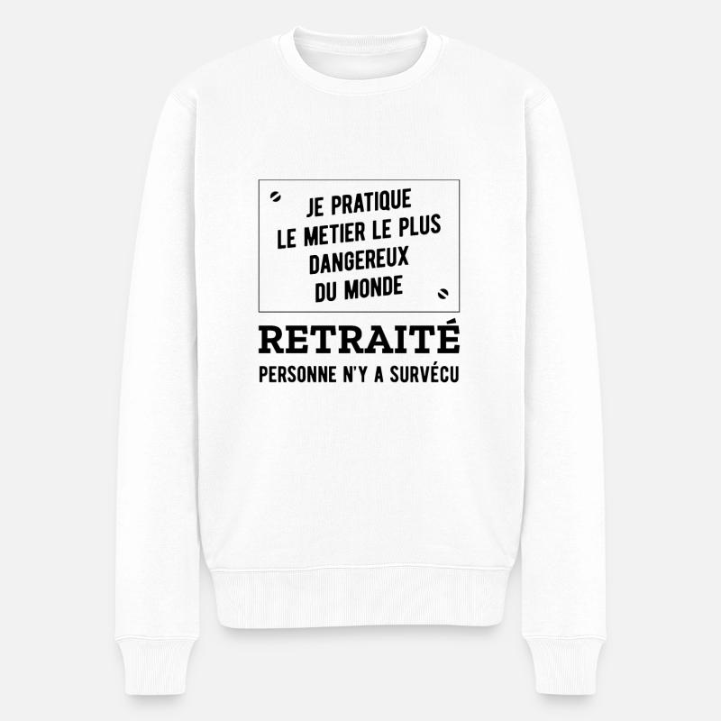 RETRAITÉ HUMOUR RETRAITE - Pull Premium bio Homme - blanc