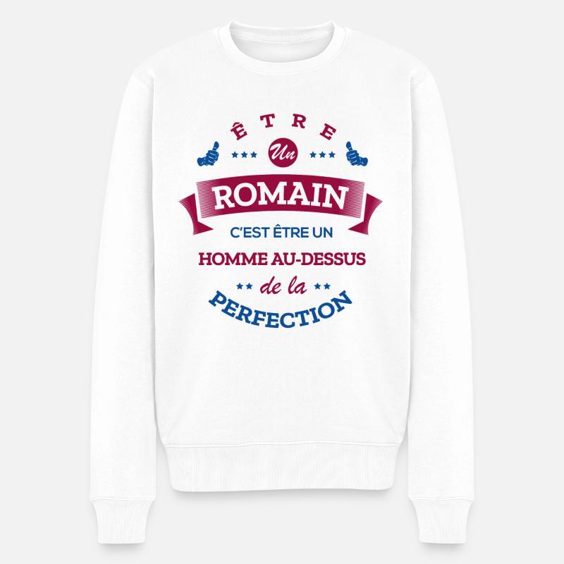 ROMAIN PARFAIT - NOM ROMAIN - Pull Premium bio Homme - blanc