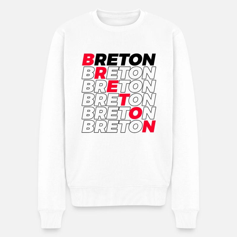BRETON - Pull Premium bio Homme - blanc