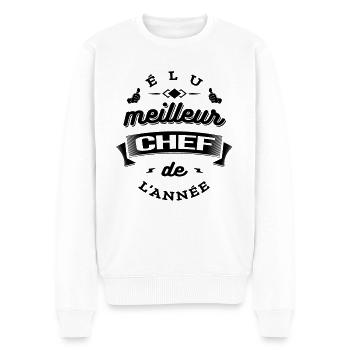 ÉLU MEILLEUR CHEF DE L'ANNÉE - Pull Premium bio Homme - blanc - Devant - Thijin (182cm)