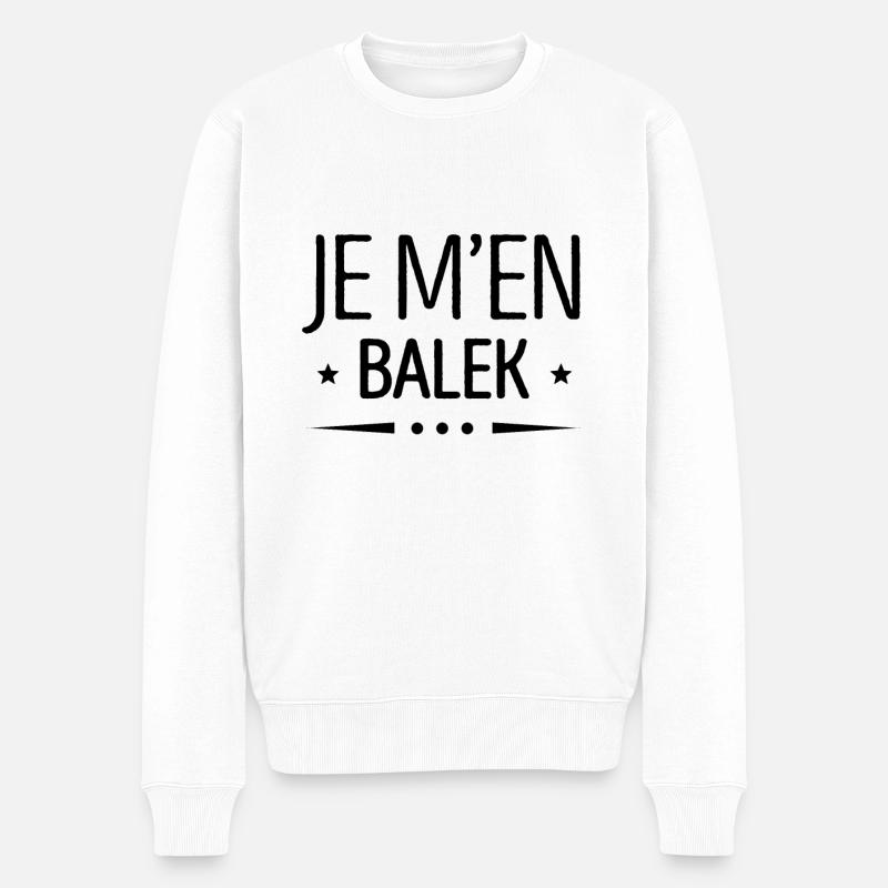 JE M'EN BATS LES Q. - Pull Premium bio Homme - blanc