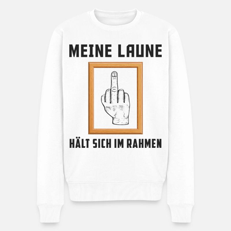 Laune im Rahmen - Männer Premium Bio Pullover - Weiß