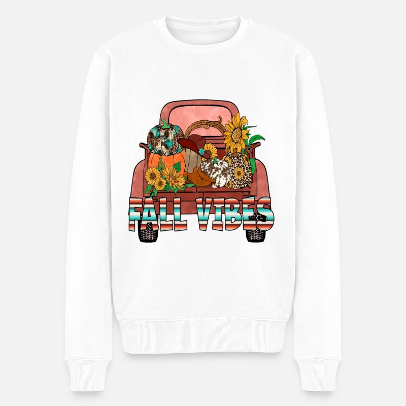 Herbststimmung - Männer Premium Bio Pullover - Weiß