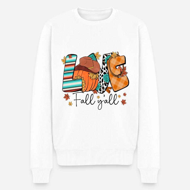 Love Fall y'all - Männer Premium Bio Pullover - Weiß
