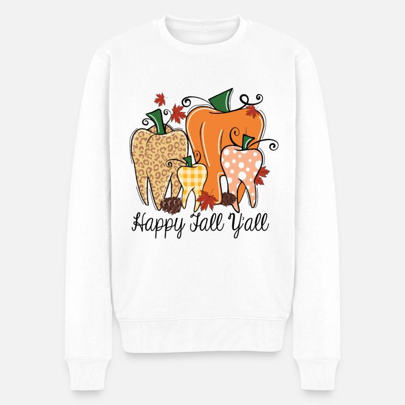 Happy Fall y'all - Männer Premium Bio Pullover - Weiß